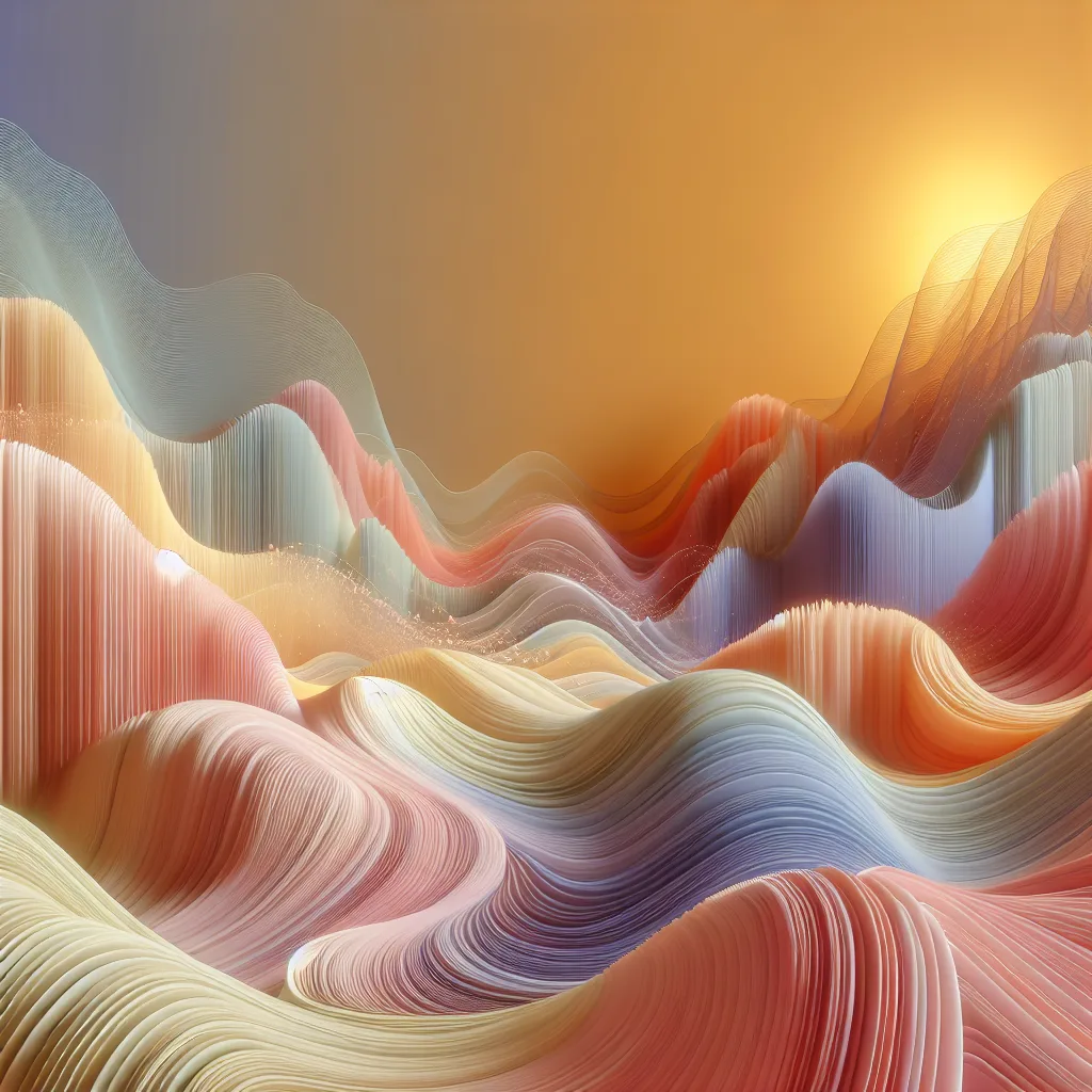 Ondes sonores apaisantes en couleurs pastel symbolisant l'effet thérapeutique de la musique